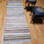 Antique American Rag Rug 2x6 | Handwoven Stripe | Border Detail