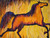 Vintage Mid-Century Hand-Woven Horse Tapestry | Earth Tones | Center Section Detail