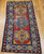 Antique Caucasian Kazak 4x4 | Three Medallion Red | Full View on Floor