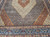 Vintage Persian Tabriz Mahi rug with geometric Herati design in navy, ivory, and French blue.