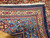 Vintage Persian Tabriz Mahi rug with geometric Herati design in navy, ivory, and French blue.