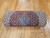 Vintage Persian Tabriz Mahi rug with geometric Herati design in navy, ivory, and French blue.
