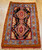 Antique Anatolian Prayer Rug | Navy Medallion | Full View on Floor