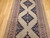 Mid-20th Century Vintage Persian Malayer gallery or corridor size rug. Handwoven. Open-field design on camel hair background. Three axial medallions in deep navy with geometric motifs in baby blue, pink, French blue. Cream field with paisley motif. Corner