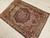 19th century Persian Kerman Lavar rug with floral medallion in red, pale yellow, and cream, 4’ 3” x 5’ 11”, 4th Quarter of the 1800s, Persia