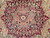 19th century Persian Kerman Lavar rug with floral medallion in red, pale yellow, and cream, 4’ 3” x 5’ 11”, 4th Quarter of the 1800s, Persia