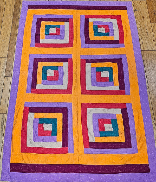 Early 20th Century African American Southern Hand Stitched Quilt, The Persian Knot, SKU 2009