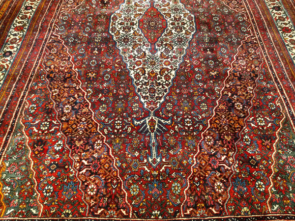 Vintage Persian Bibikabad in a Vibrant Multicolor Geometric Pattern 1084, The Persian Knot, SKU 1084