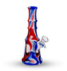 8" Red, White, and Blue Liberty Bell Hybrid Glass Silicone Bong