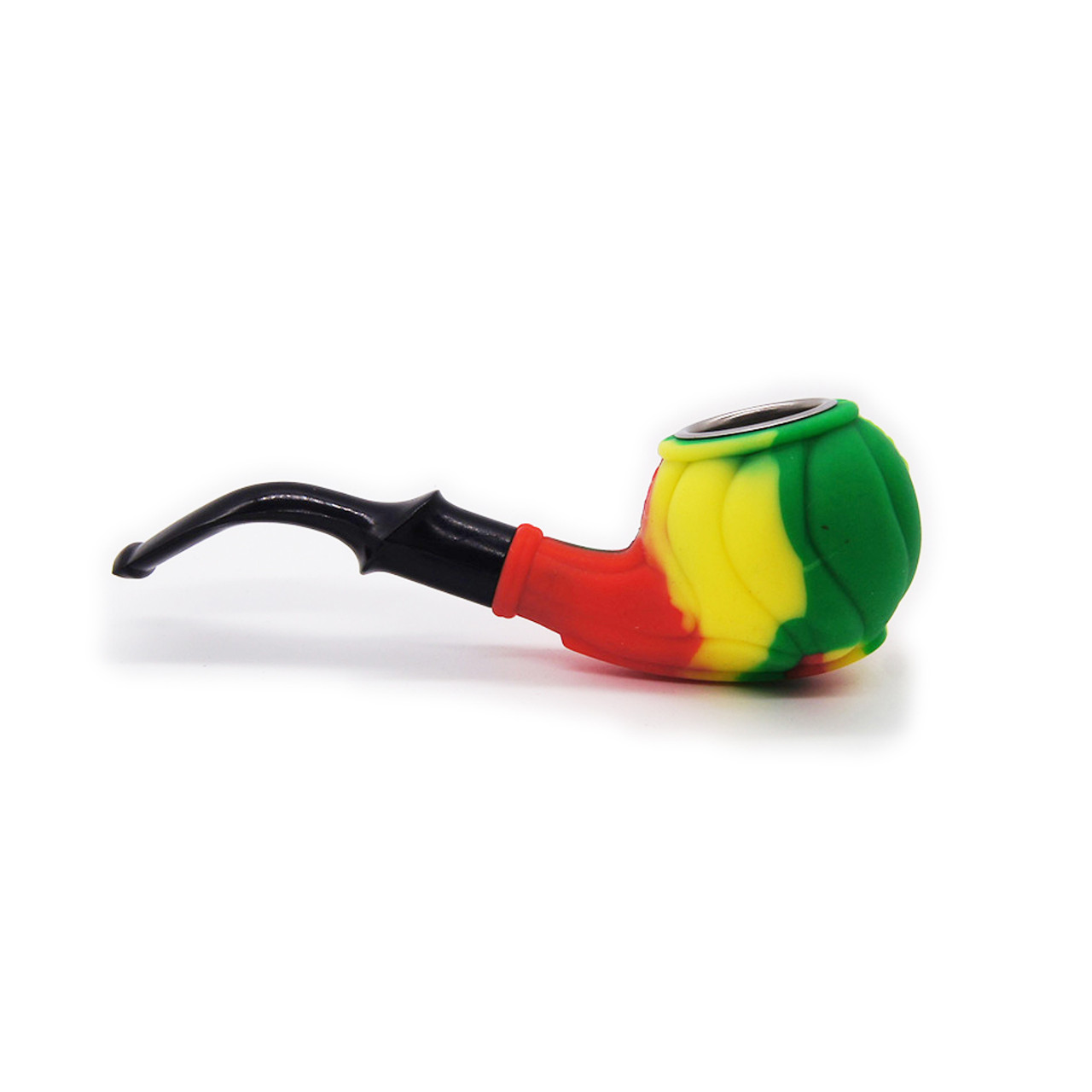 Portable Organic Silicone Tobacco Pipe With Metal Bowl Smoking Pipes  Accessories - Silicone Bong