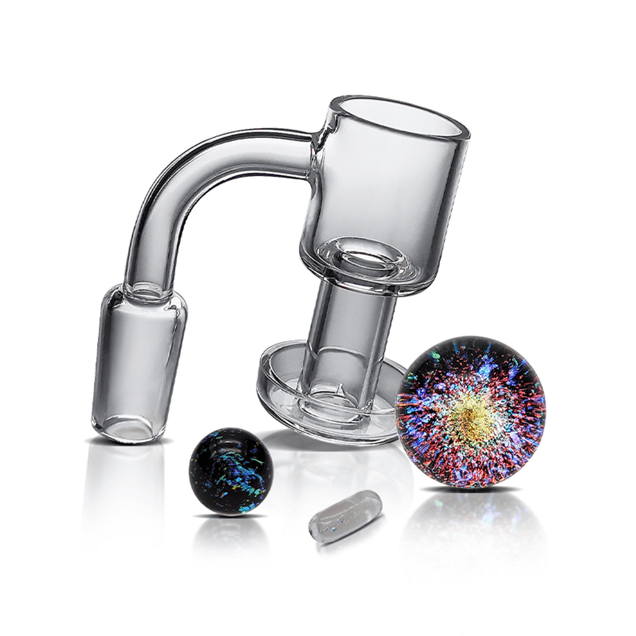 Terp Slurper 14mm Male 90 Degree Banger Kit with Terp Pearls, Vortex Carb  Cap & Marble