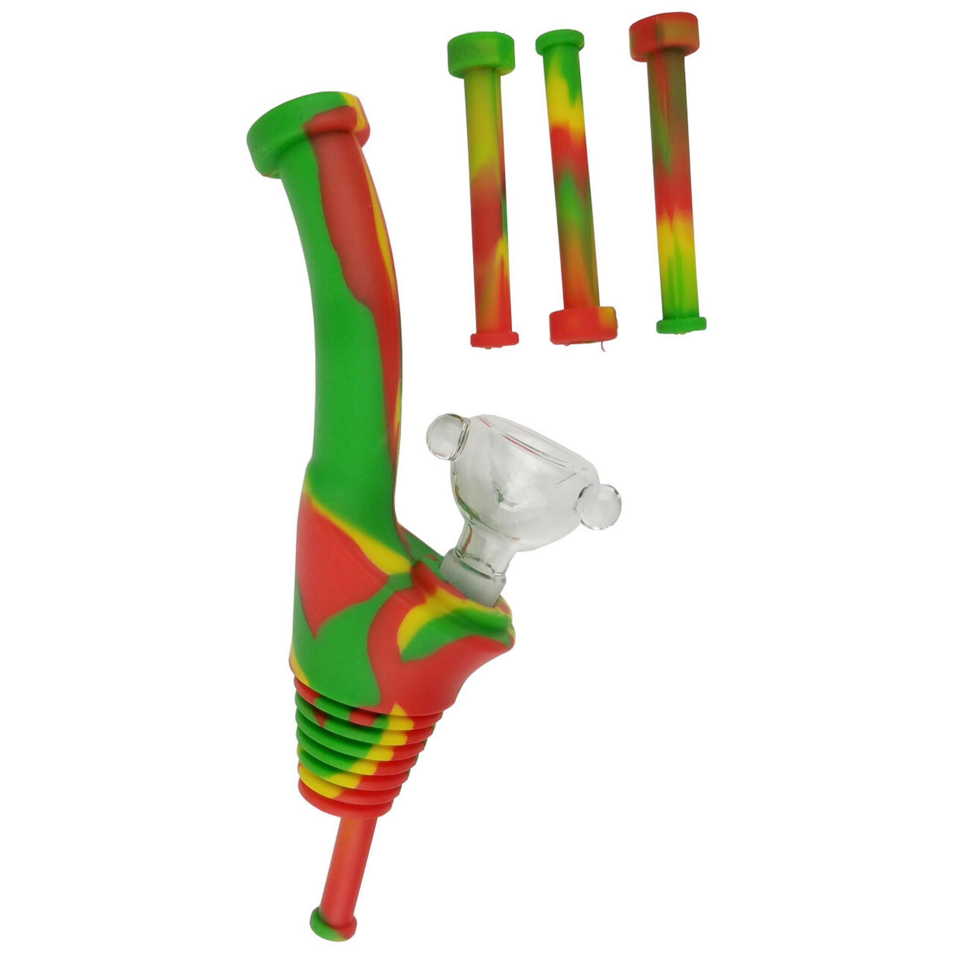 8" Bottle Bong Attachment with Universal Adapter Silicone Bong