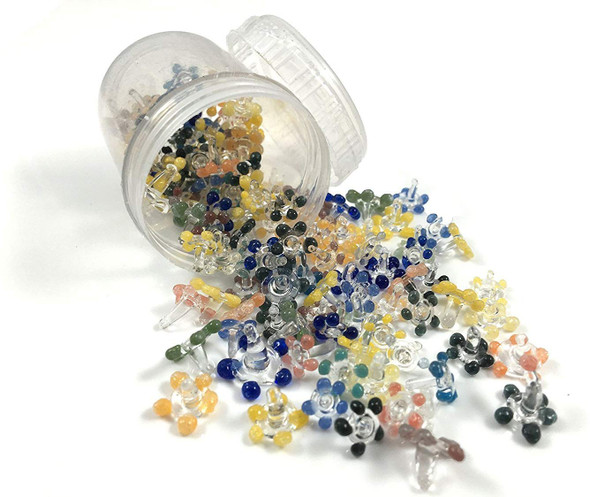 10 Premium Glass Daisy Pipe Screens (1/4" - 3/8") with Small Container 10 Premium Glass Daisy Pipe Screens (1/4" - 3/8") with Small Container
