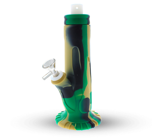 9" The Icer: Silicone Ice Bong - Army Green