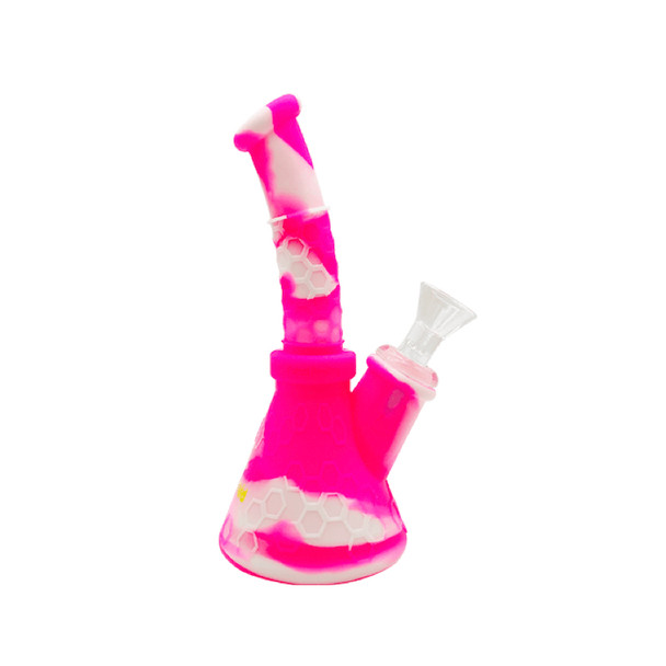 6.5" Waxmaid Hobee S Mini: Pink Cream - Silicone Beaker Bong
