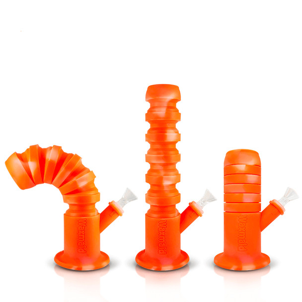 11.5" Waxmaid Springer: Portable Silicone Bong - Orange