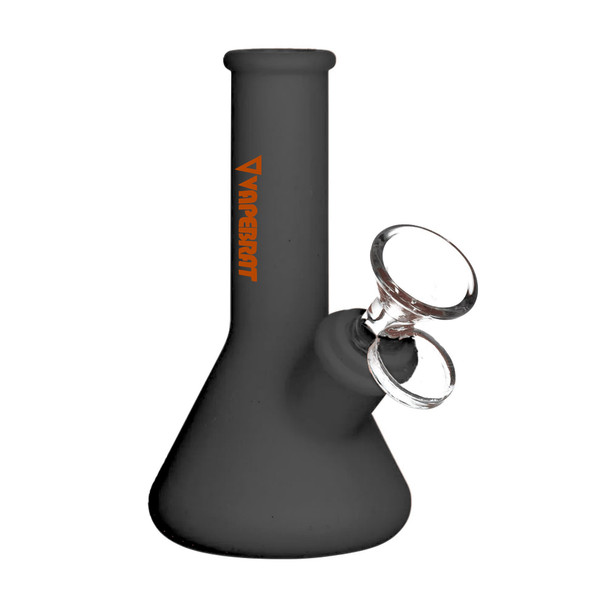 Portable Dab Rig: 5" Mini Beaker Silicone Bong: Black