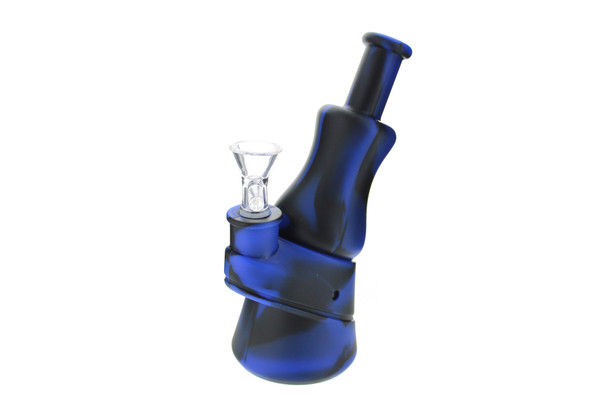 7" Black Blue Pattern Peak Design Silicone Bong