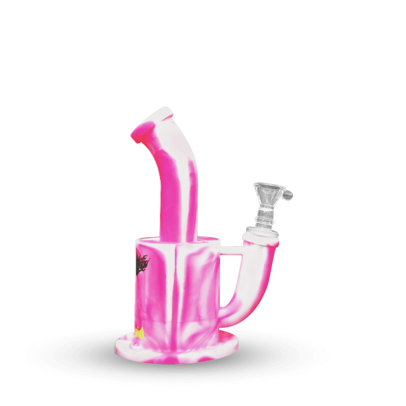 5 Heavy Duty Indestructible Mini Silicone Bong: Pink - Silicone Bong