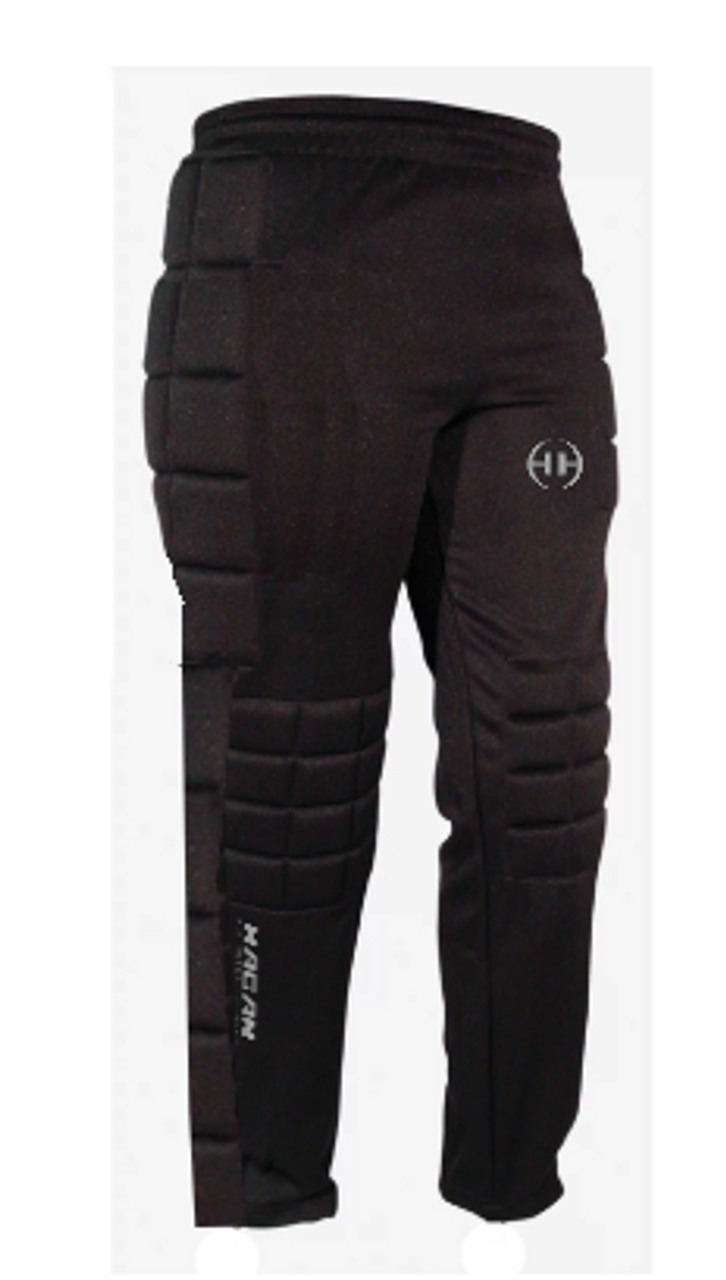 Salming Goalie Pants Black/Cyan Blue for Floorball | floorballshop.com