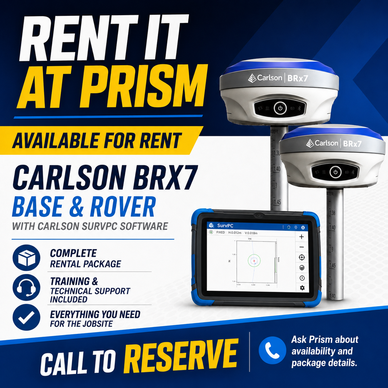 For rent: RTK Base & Rover / Network Rover GNSS Systems