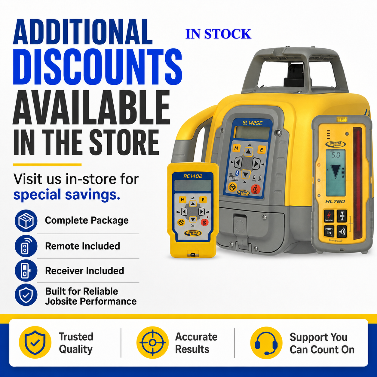Spectra GL1425C  ±15% Single Grade with long range operation Laser Level