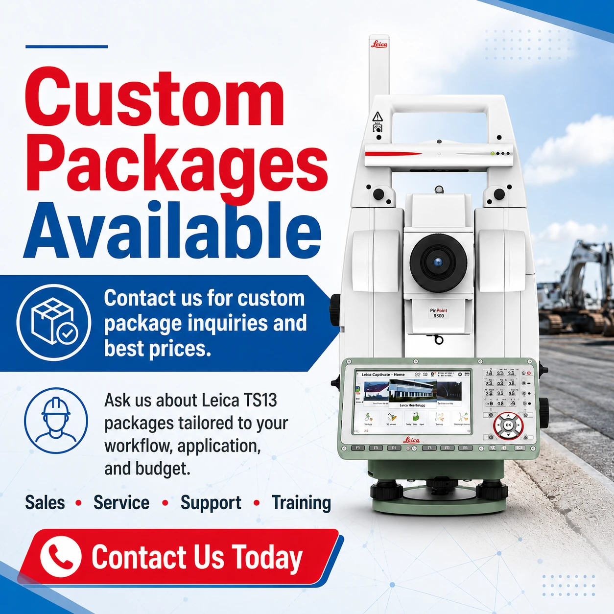 Leica TS13 3"  Robotic Total Station