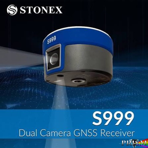 Stonex S999 dual-camera RTK GNSS receiver for surveying, visual stakeout, IMU tilt compensation, and construction layout