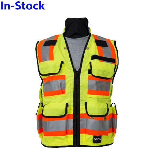 SECO 8265-50-FLY Safety Utility Vest, ANSI/ISEA Class 2 (Size L)