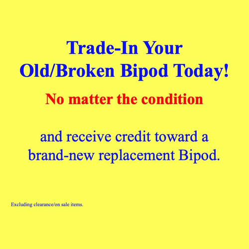 THUMB-RELEASE ANTI-CRUSH BIPOD, FLO-YELLOW ALUMINUM (07-4364-FY)