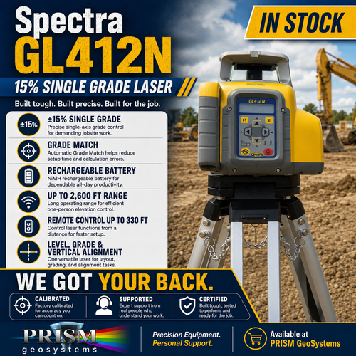 Spectra GL412N 15% Single  Grade Laser w/HL760 Sensor Rech. Batt.