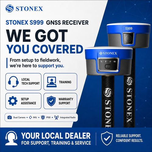 Stonex S999 dual-camera RTK GNSS receiver for surveying, visual stakeout, IMU tilt compensation, and construction layout