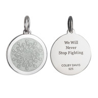 Colby Davis Pendant: Medium Cancer Ribbon - Sterling Silver