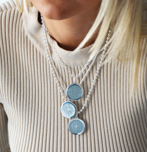 Colby Davis Pendant: Medium Compass Rose - Sterling Silver Colby Davis Pendant: Medium Compass Rose - Sterling Silver