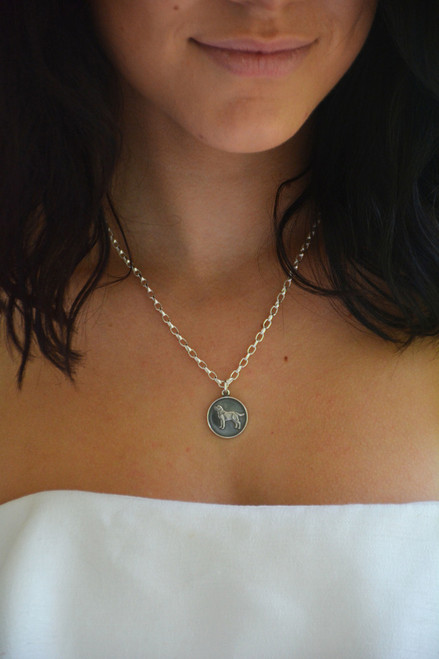 Colby Davis Pendant: Small Dog - Sterling Silver