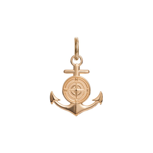 Colby Davis Pendant: Men's Large Rowe's Wharf Anchor Charm Gold Vermeil