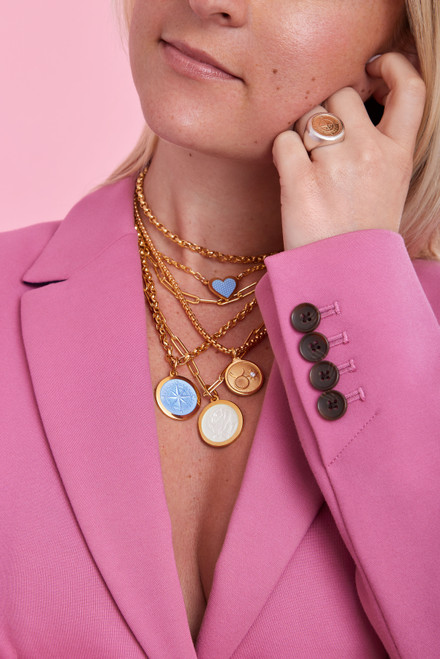 Colby Davis Pendant: Medium Mother's Compass - Daughter - Gold Vermeil Colby Davis Pendant: Medium Mother's Compass - Daughter - Gold Vermeil