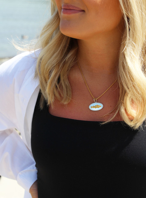 Golden Cod Pendant - Sterling Silver & Gold Vermeil