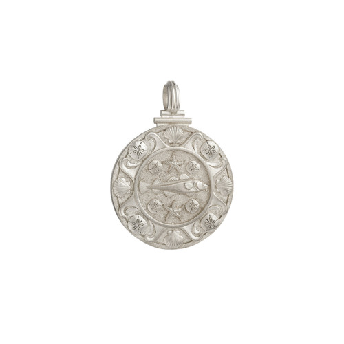 Golden Cod Round With Border Sterling Silver
