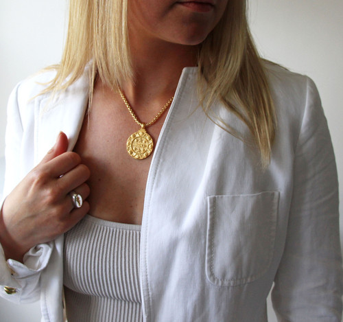 Golden Cod Round With Border Gold Vermeil