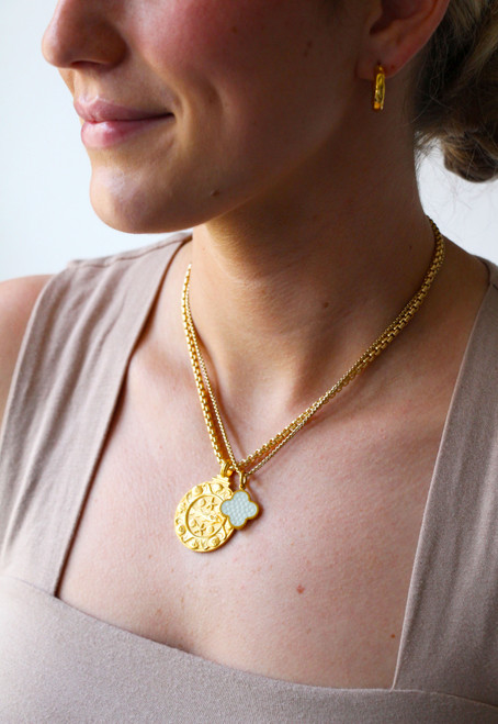Golden Cod Round With Border Gold Vermeil Golden Cod Round With Border Gold Vermeil