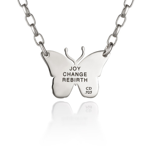 Butterfly Sterling Silver Bar Necklace Butterfly Sterling Silver Bar Necklace
