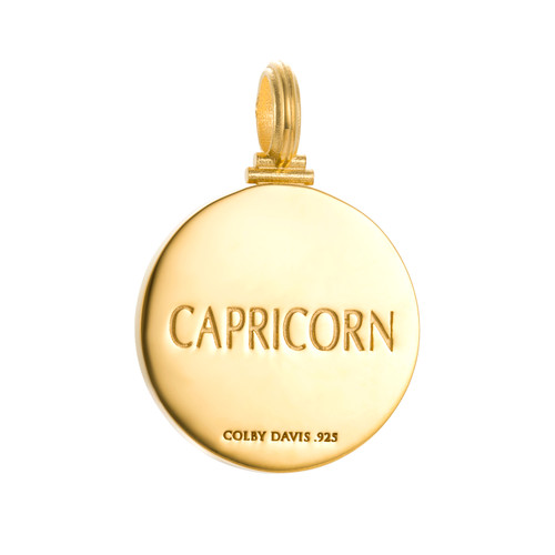 Colby Davis Pendant: Capricorn Zodiac – Gold Vermeil