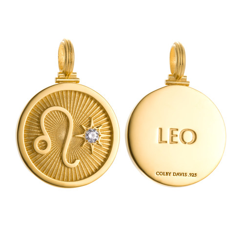 Colby Davis Pendant: Leo Zodiac – Gold Vermeil Colby Davis Pendant: Leo Zodiac – Gold Vermeil