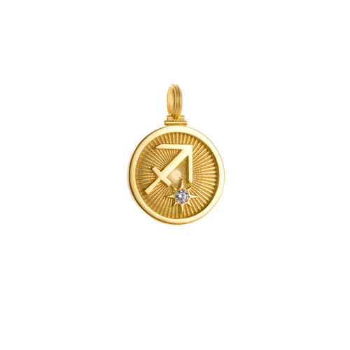 Colby Davis Pendant: Sagittarius Zodiac – Gold Vermeil 
