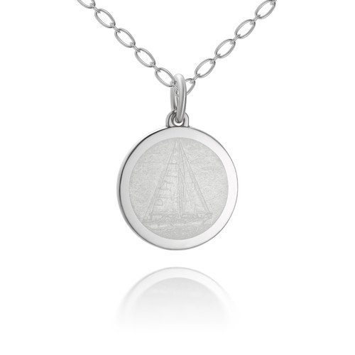 Colby Davis Pendant: Medium Sailboat Pendant - Sterling Silver