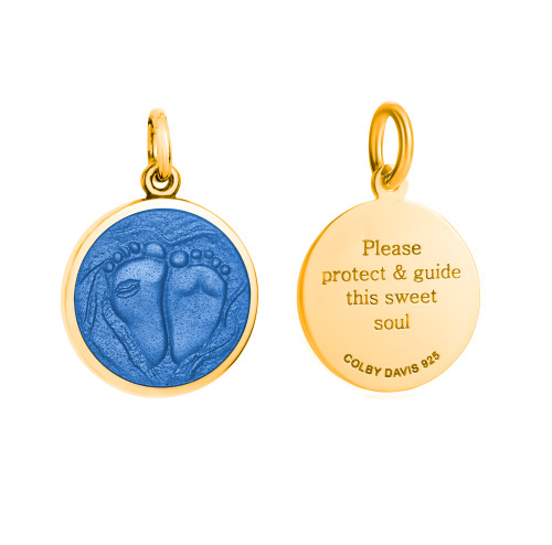 Colby Davis Pendant: Small Baby Feet - Gold Vermeil