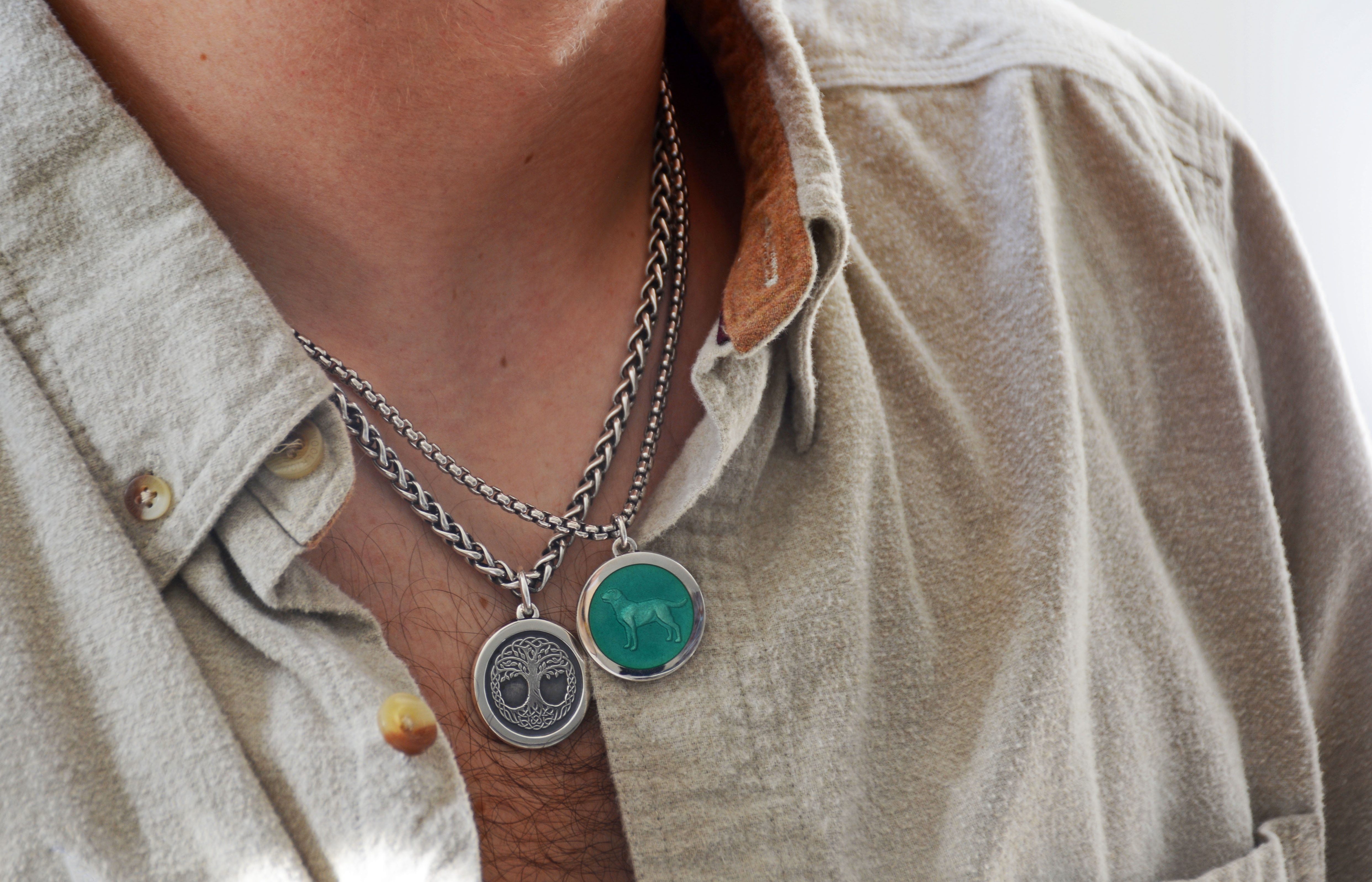 Colby Davis Pendant: Men's Medium Dog Sterling Silver www