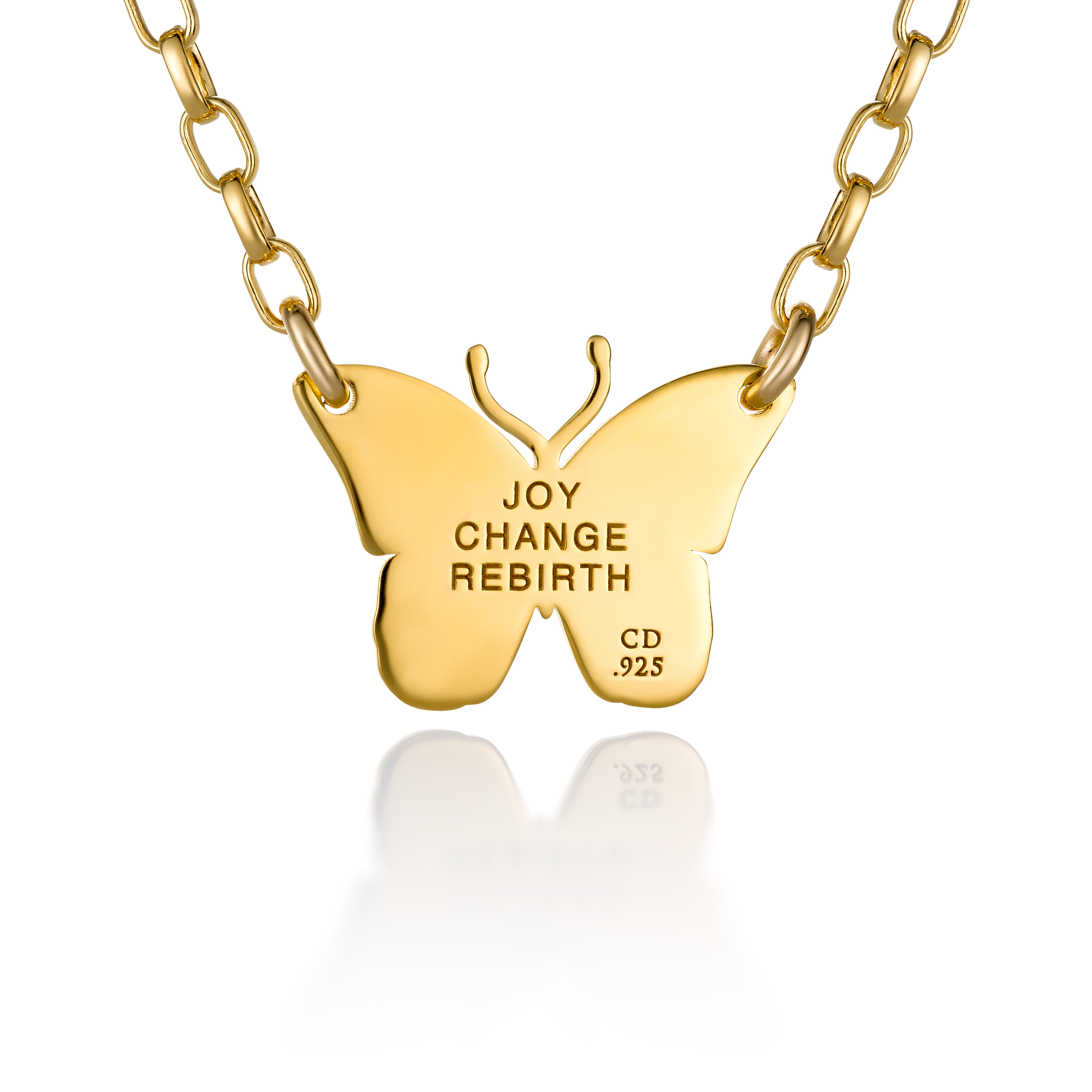 Butterfly Gold Vermeil Bar Necklace - www.colbydavisofboston.com