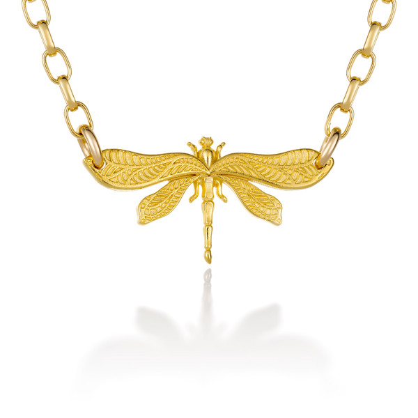 Dragonfly Gold Vermeil Bar Necklace - www.colbydavisofboston.com